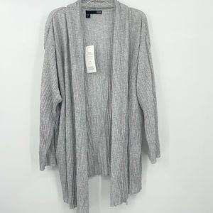 NWT Eileen Fisher Simple Cardigan Grey Crinkle XL